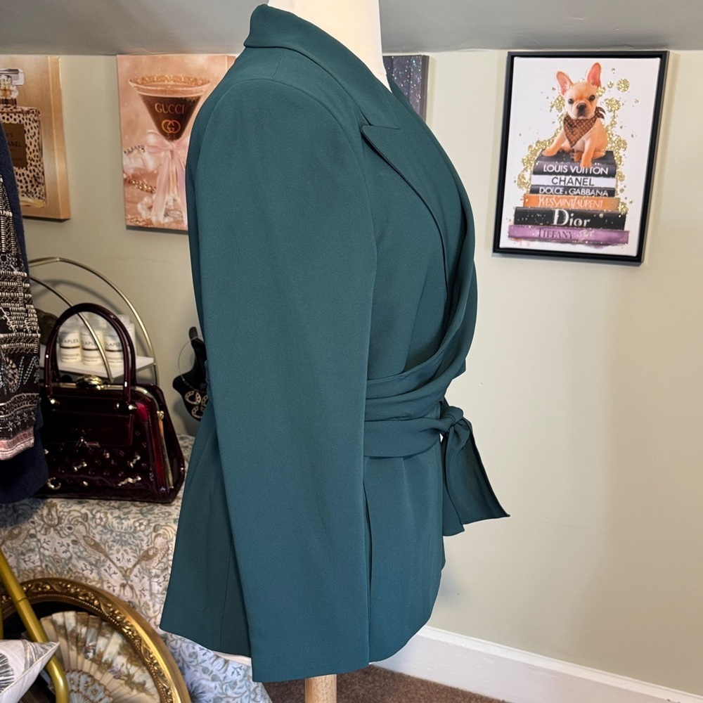 NWT Lafayette 148 New York Deep Ivy Wrap Blazer Quality Designer Retail $1398! - Picture 6 of 16